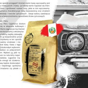Peru Cajamarca to wyjątkowa kawa pochodząca z regionu Cajamarca w Peru, słynącego z doskonałej jakości ziaren kawowca Arabica. Charakteryzuje się wyjątkowym bogactwem smakowym i aromatycznym profilem, który zachwyca nawet najbardziej wymagających smakoszy kawy. Ziarna tej kawy rosną na wysokościach około 1600-2000 metrów nad poziomem morza, co sprzyja rozwojowi intensywnych i głębokich smaków. Cena Peru Cajamarca może być zróżnicowana w zależności od dostępności, metody przetwarzania ziaren oraz miejsca zakupu, jednak zazwyczaj ceniona jest za swoją doskonałą jakość w stosunku do stosunkowo przystępnej ceny.